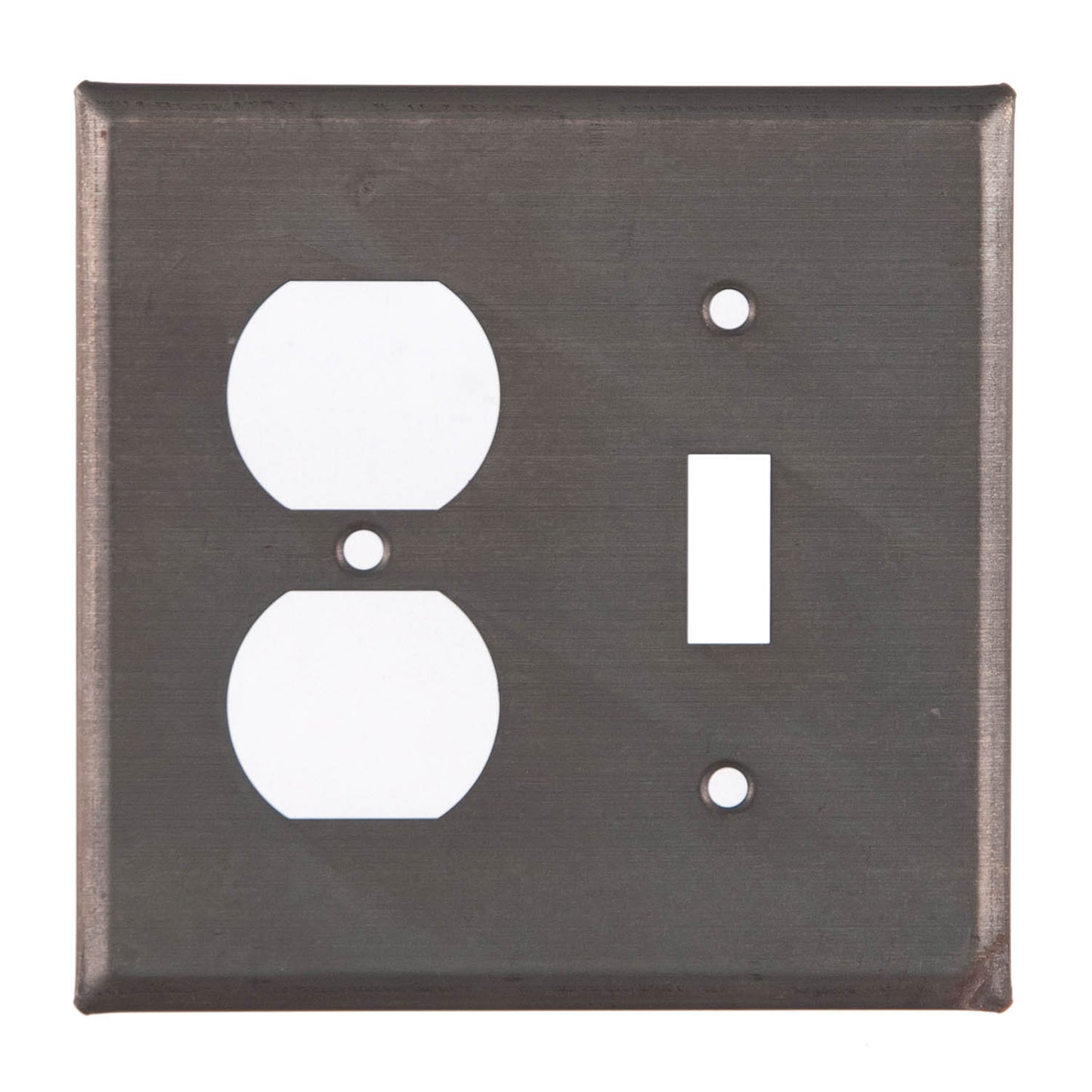 Outlet & Switch Cover Unpierced in Blackened Tin