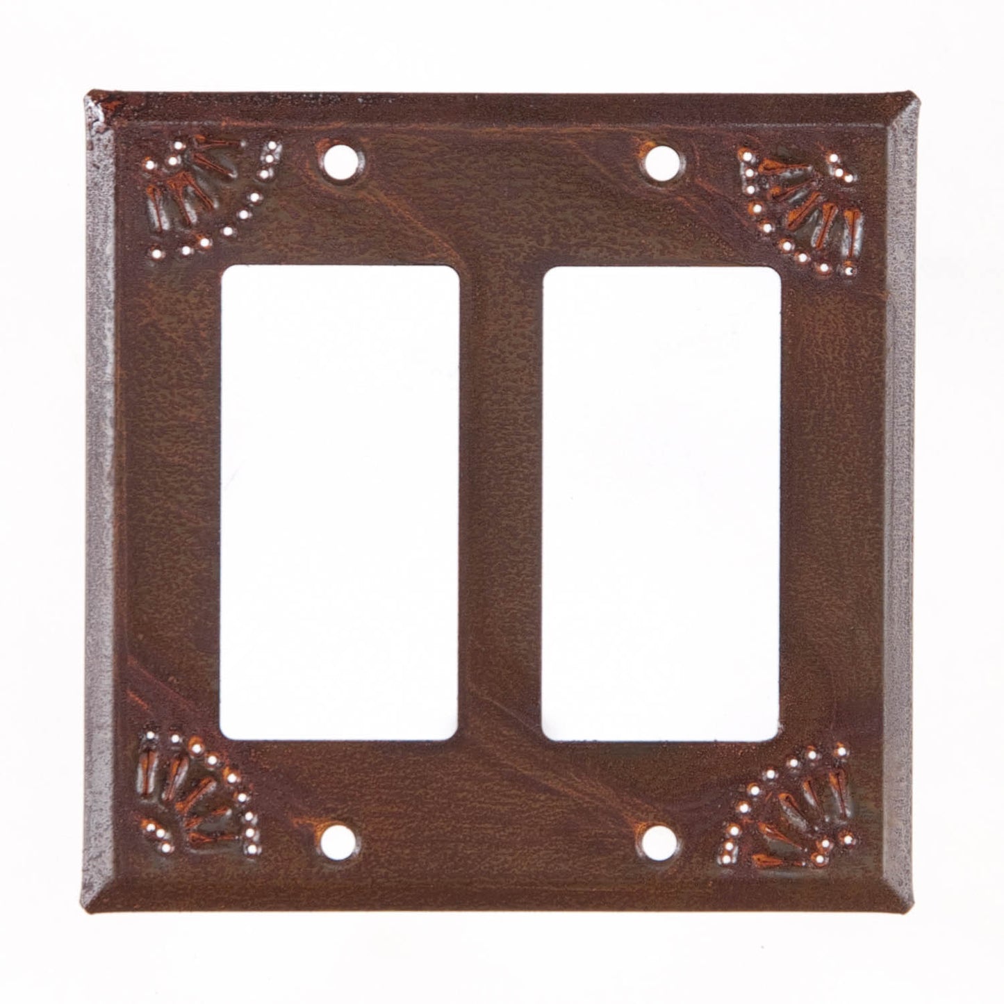 Double Rocker Cover with Chisel in Rustic Tin