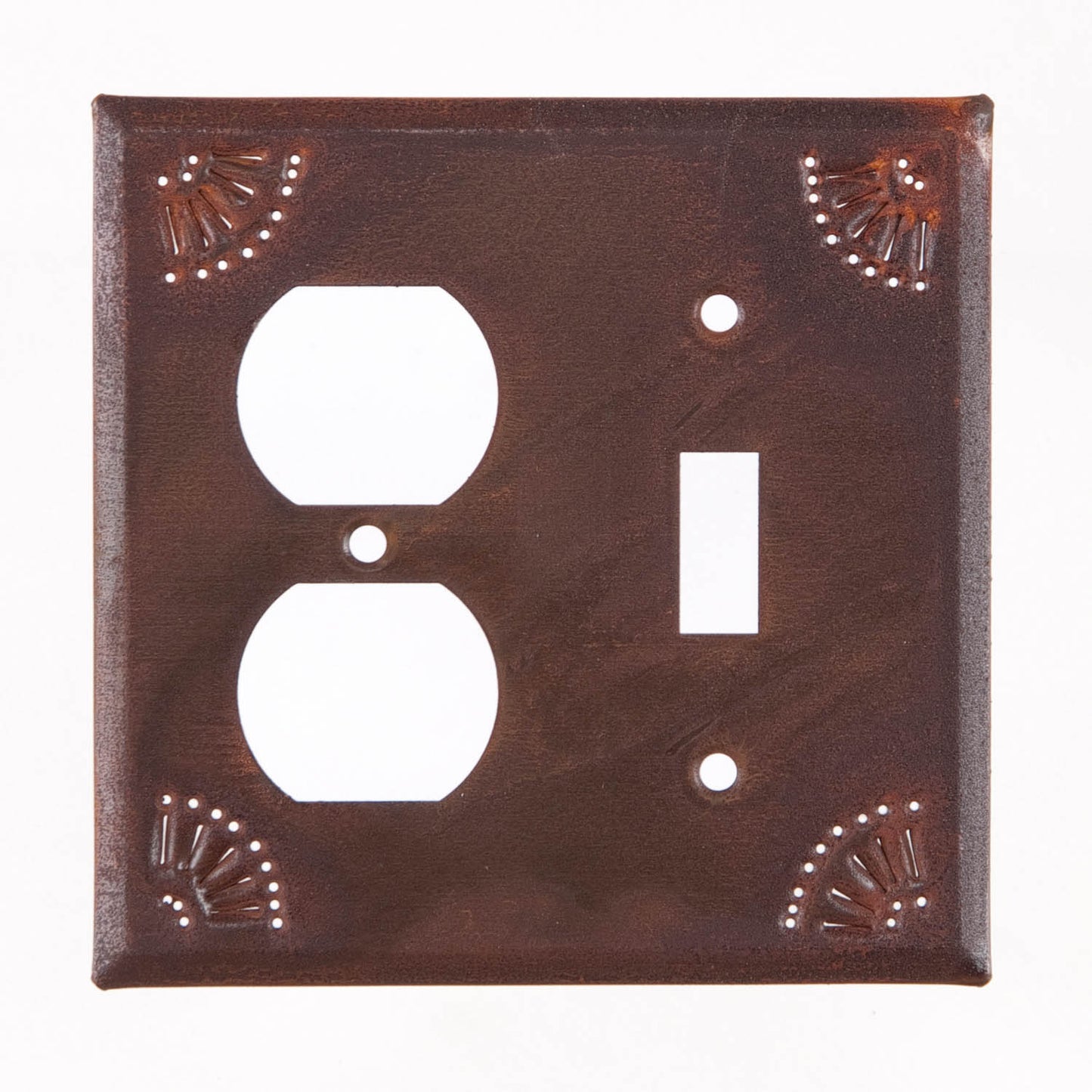 Outlet & Switch Cover with Chisel in Rustic Tin