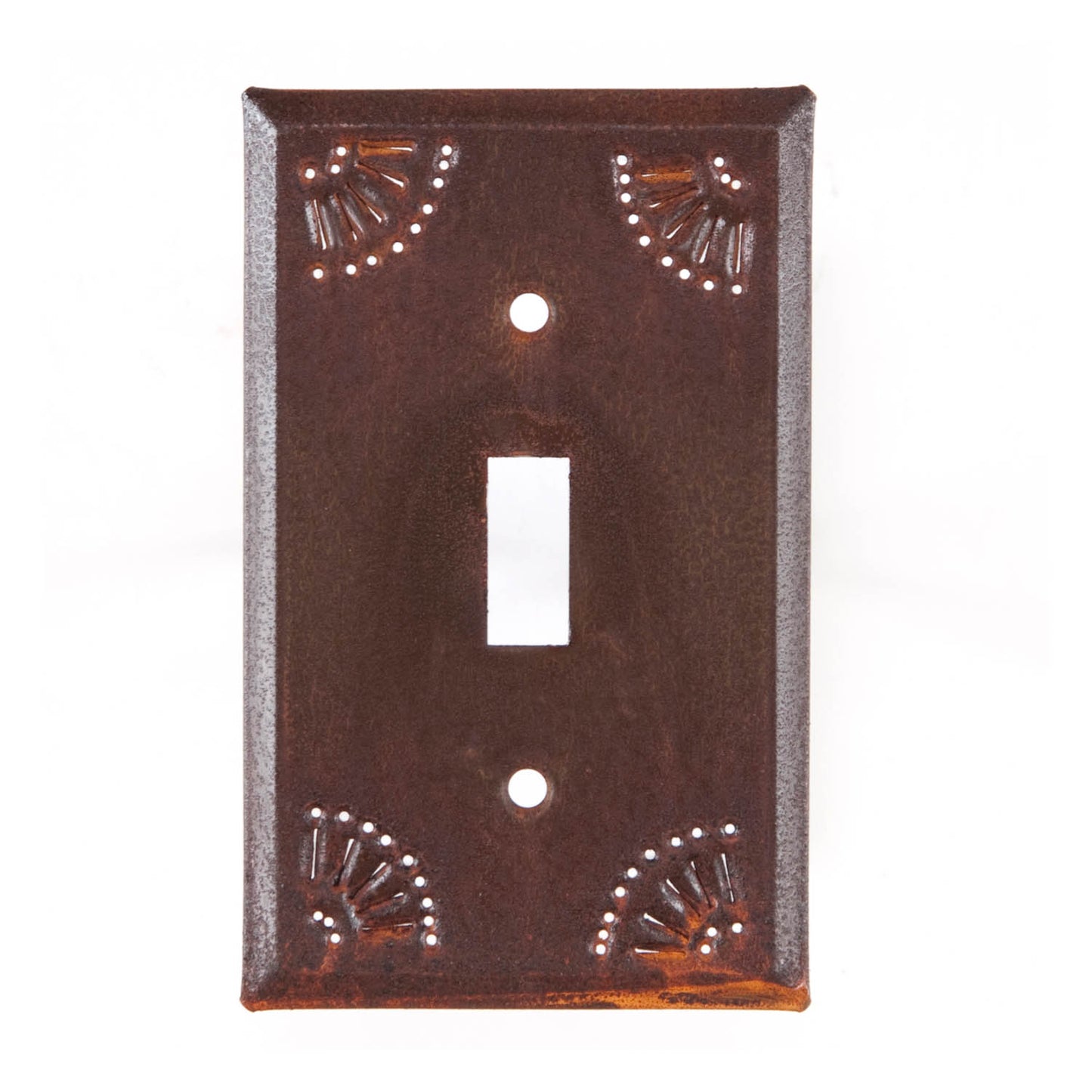 Single Switch Cover with Chisel in Rustic Tin