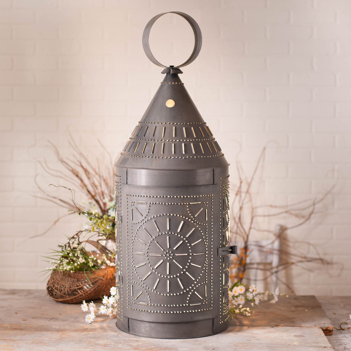 36-Inch Tinner's Lantern with Chisel in Kettle Black