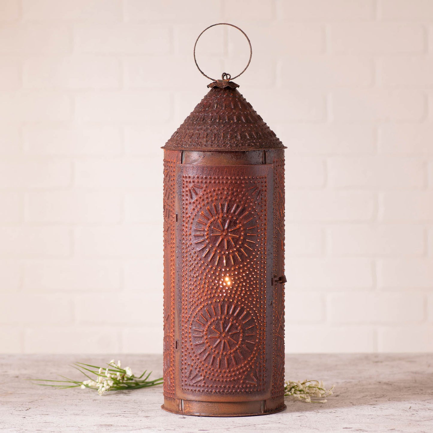22-Inch Chimney Lantern in Rustic Tin