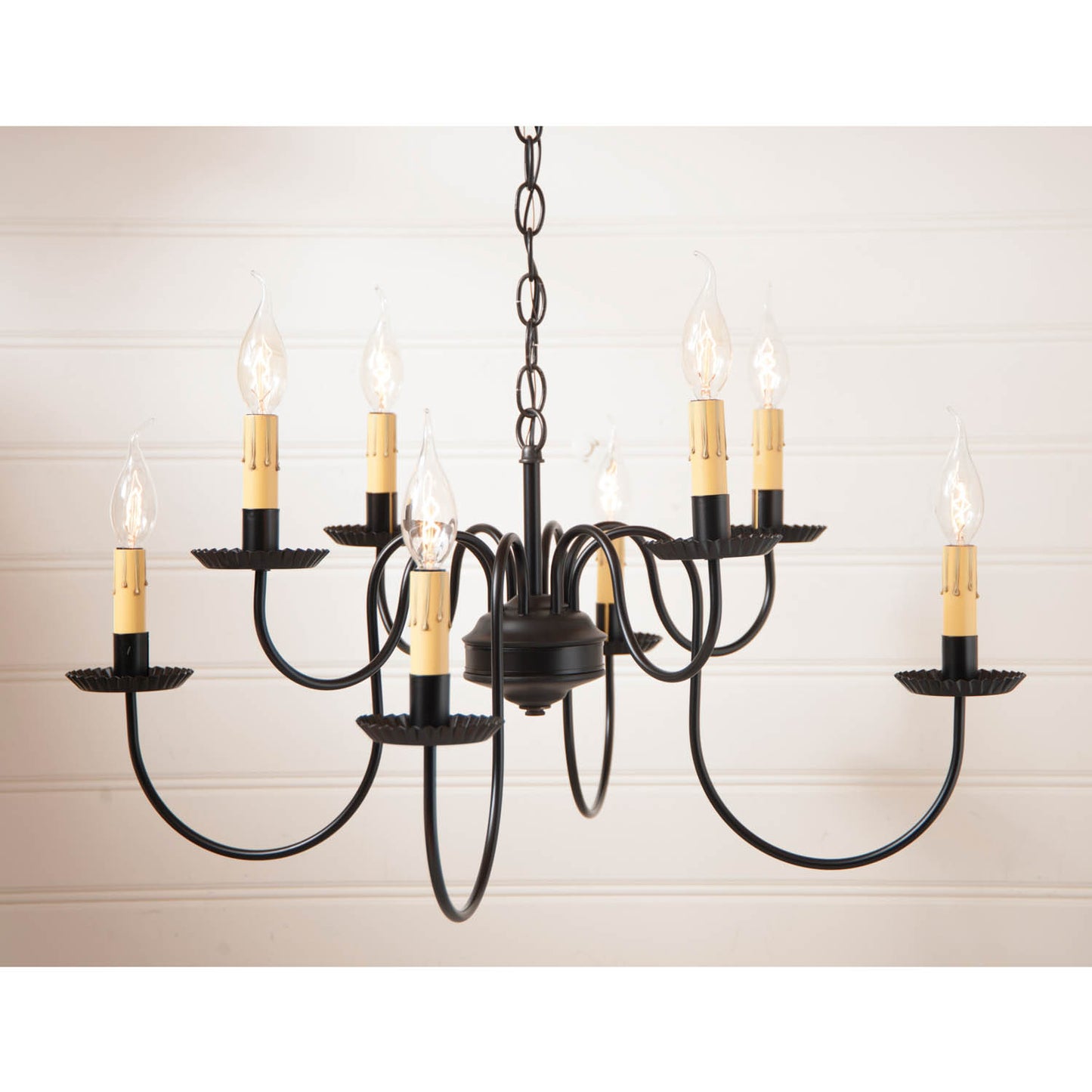 8-Arm Bloomfield Two Tier Chandelier in Black