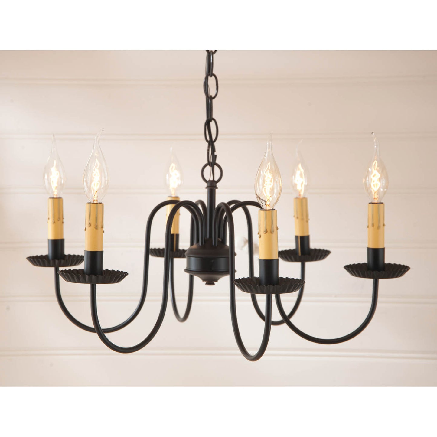 6-Arm Sheraton Chandelier in Black