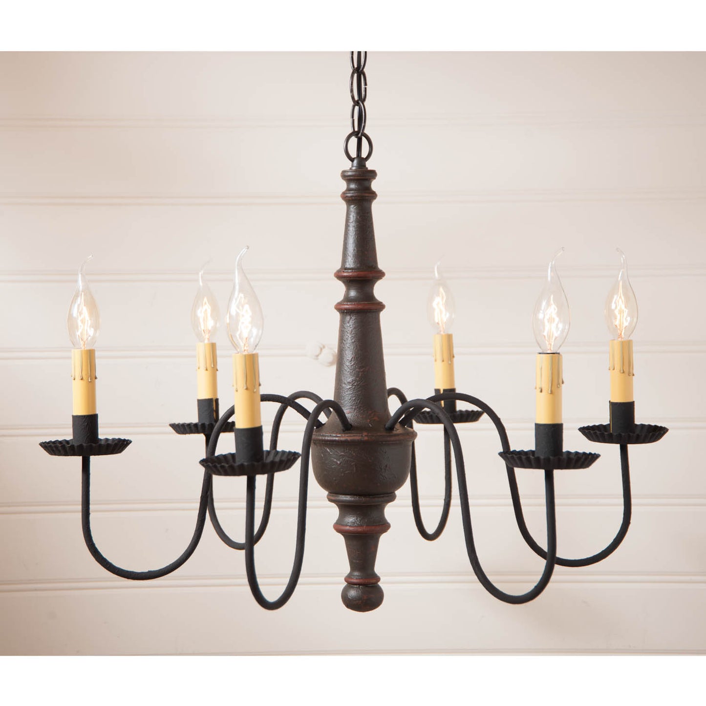 6-Arm Harrison Wood Chandelier in Americana Espresso
