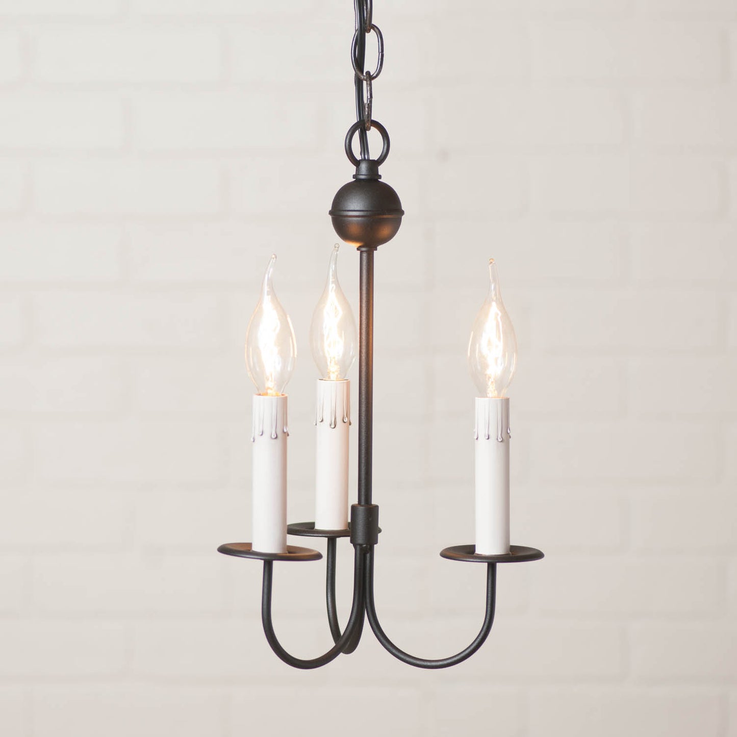 3-Arm Small Westford Chandelier in Rustic Black