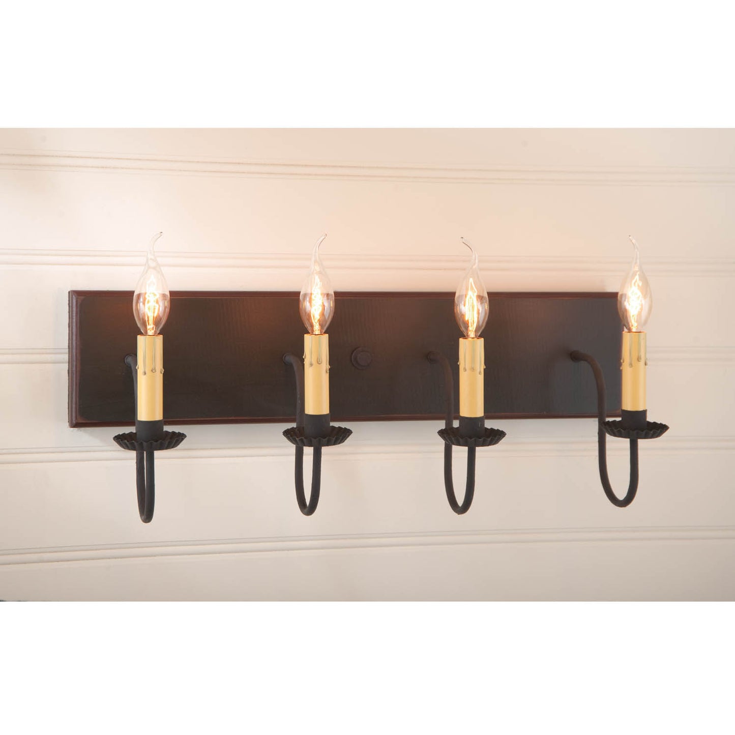 4-Light Vanity Light in Sturbridge Black with Red