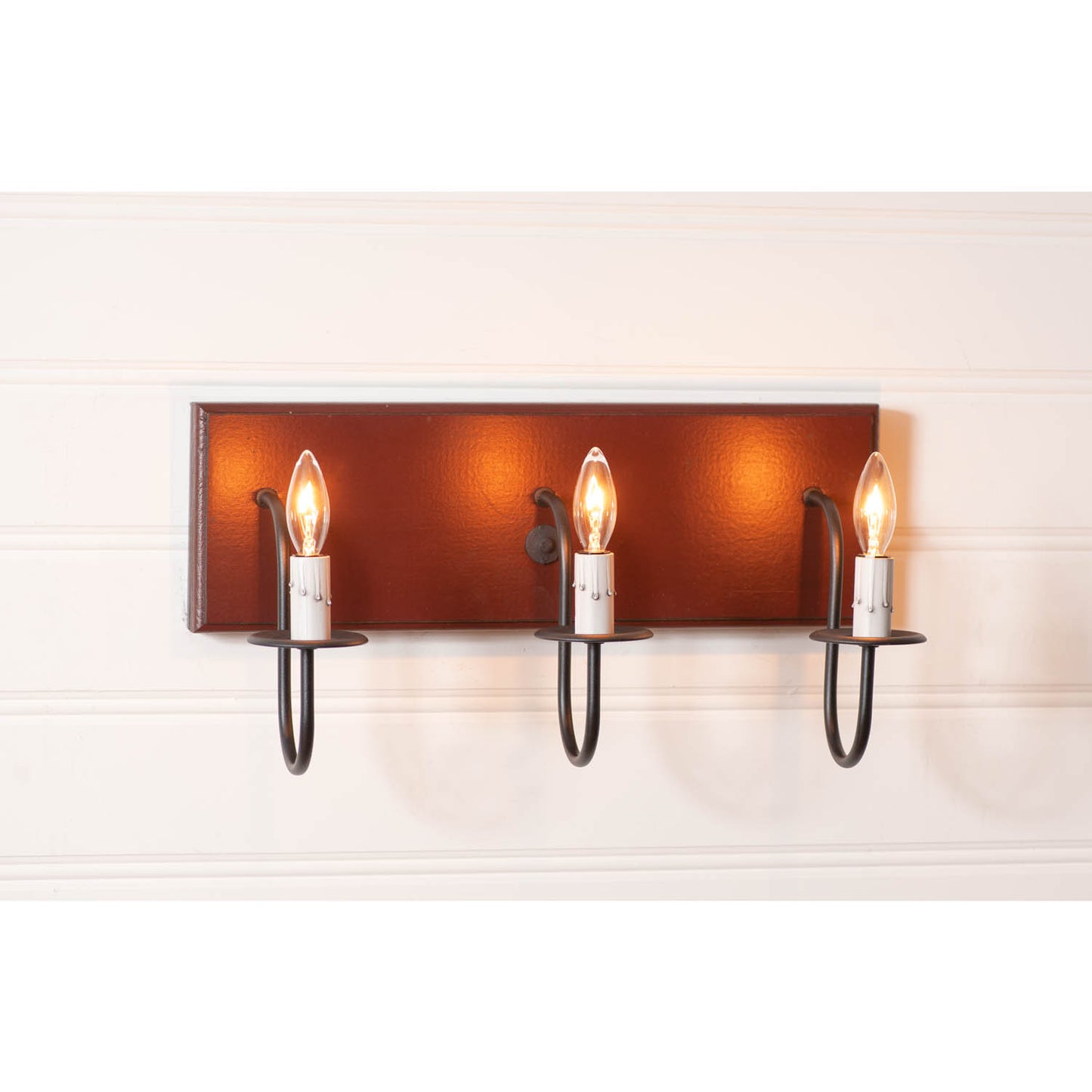 3-Light Vanity Light in Rustic Red