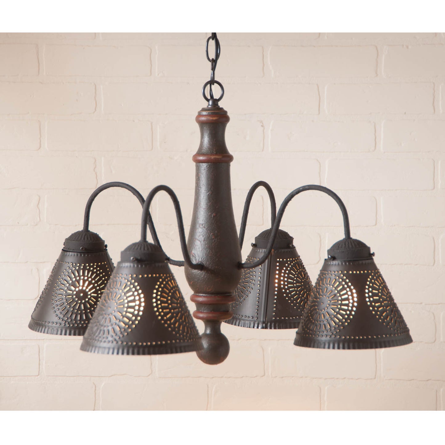 4-Arm Crestwood Wood Chandelier in Americana Espresso