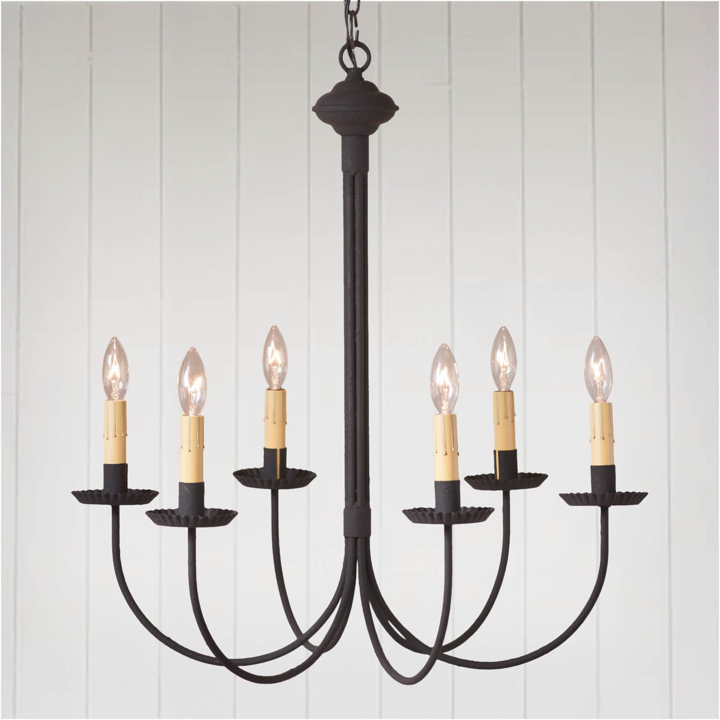 6-Arm Grandview Chandelier in Textured Black