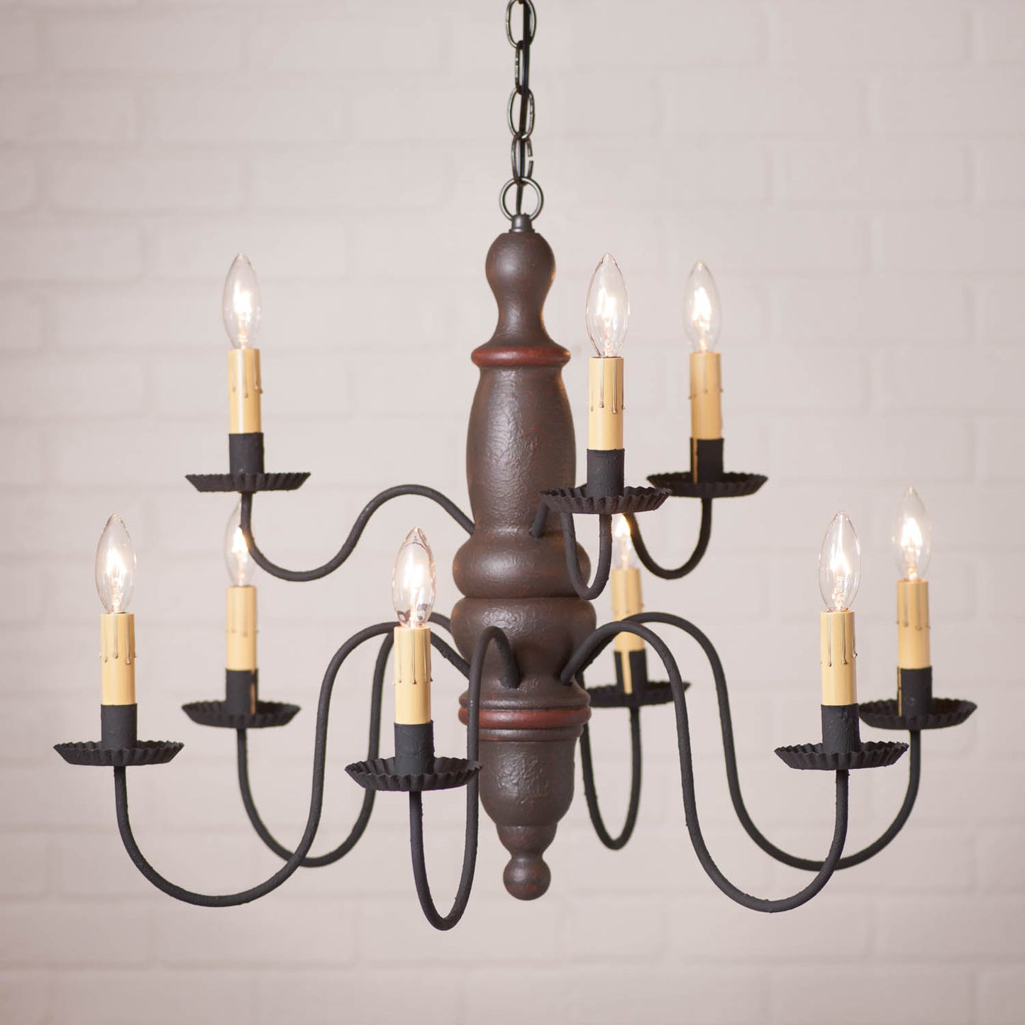 9-Arm Fairfield Wood Chandelier in Americana Espresso