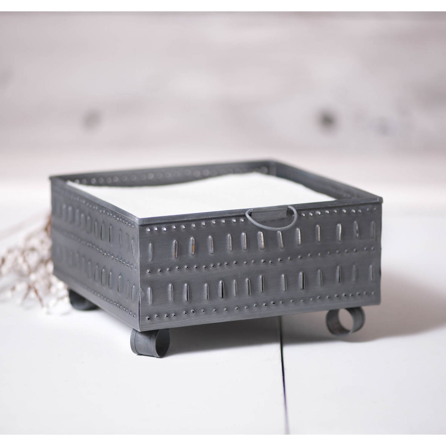 Cheese Mold Napkin Holder in Antique Tin
