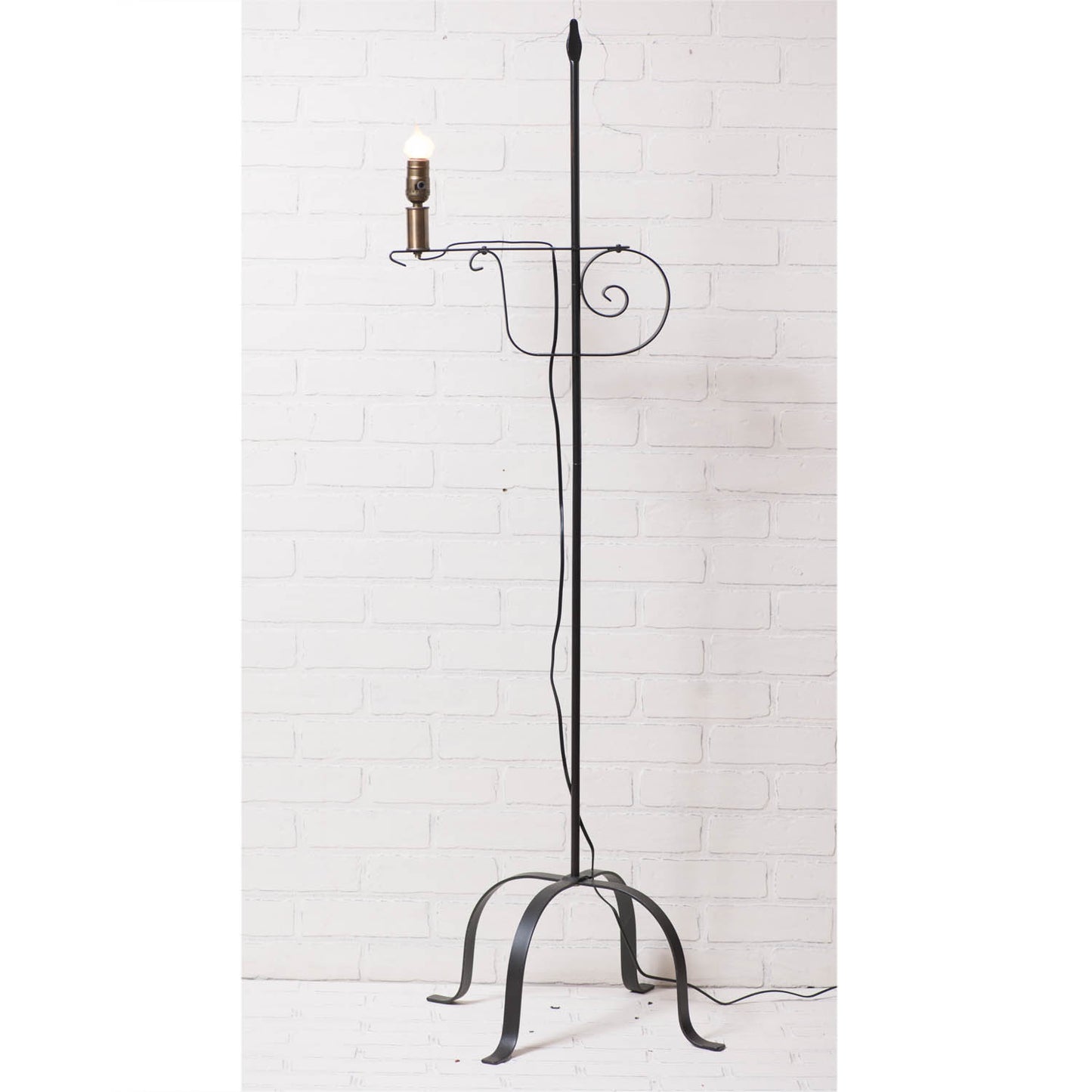 Wrought Iron Floor Lamp with Flame Tip