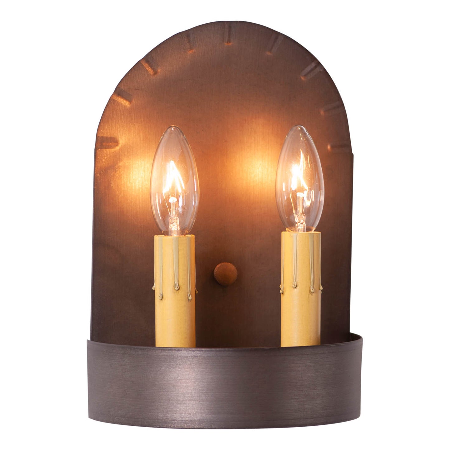 Short 2-Light Colonial Electric Tin Sconce