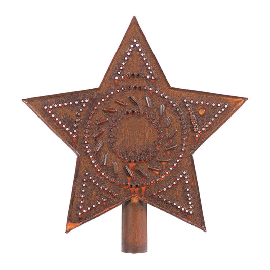 Star Tree Topper in Rustic Tin