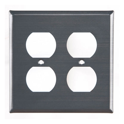 Double Outlet Cover Unpierced in Country Tin