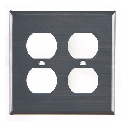 Double Outlet Cover Unpierced in Country Tin
