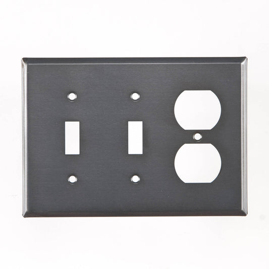 Double Switch & Outlet Cover Unpierced in Cntry Tn