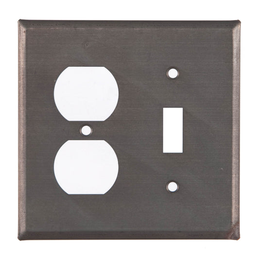Outlet & Switch Cover Unpierced in Blackened Tin