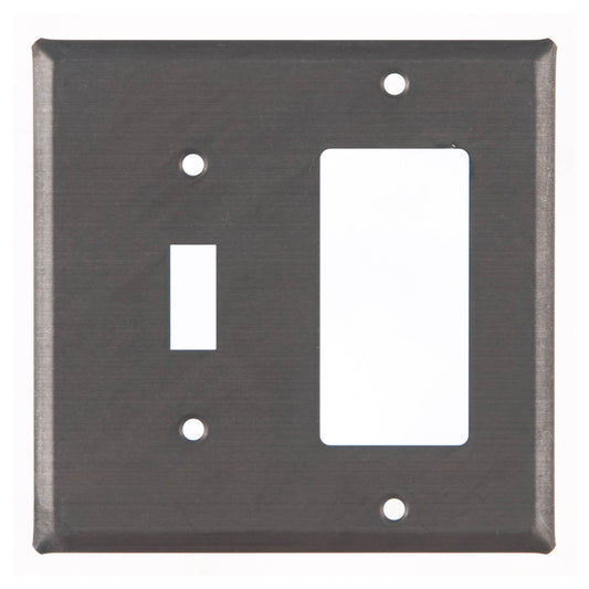 Switch & Rocker Cover Unpierced in Blackened Tin