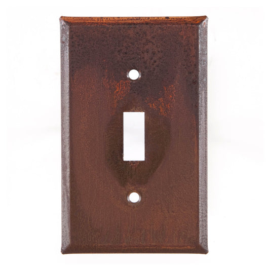 Single Switch Cover Unpierced in Rustic Tin