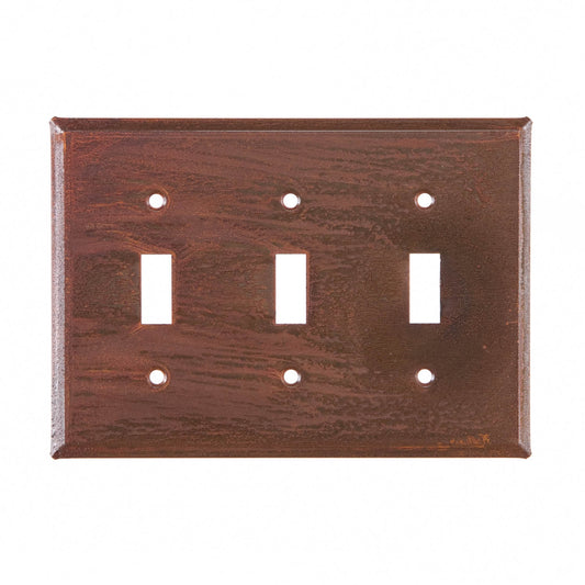 Triple Switch Cover Unpierced in Rustic Tin