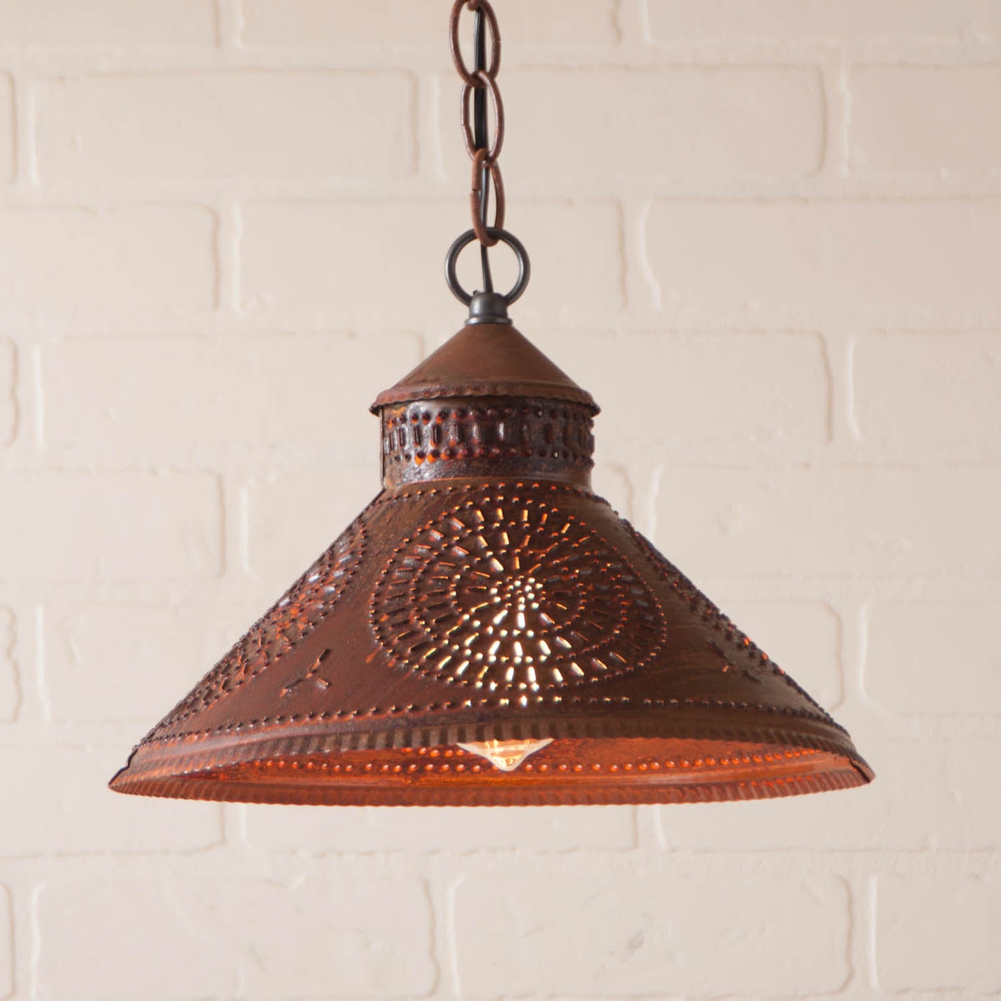 Stockbridge Shade Light with Chisel in Rustic Tin