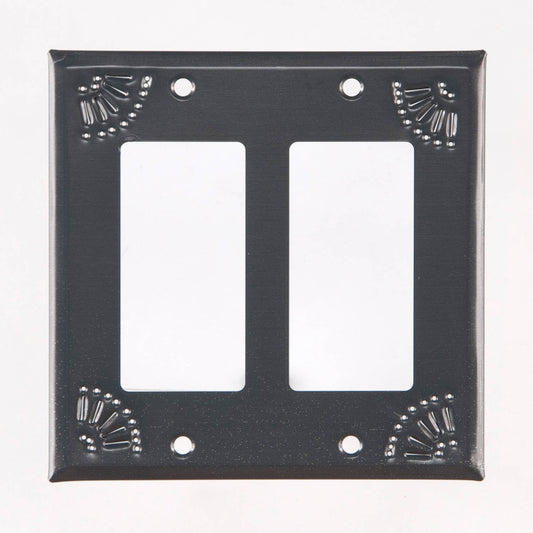 Double Rocker Switch Cover with Chsl in Cntry Tin
