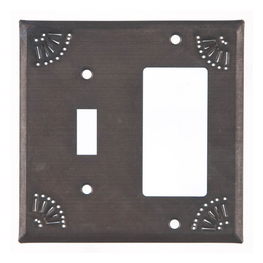 Switch & Rocker Cover with Chisel in Blackened Tin