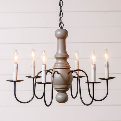 6-Arm Maple Glenn Wood Chandelier in Earl Gray