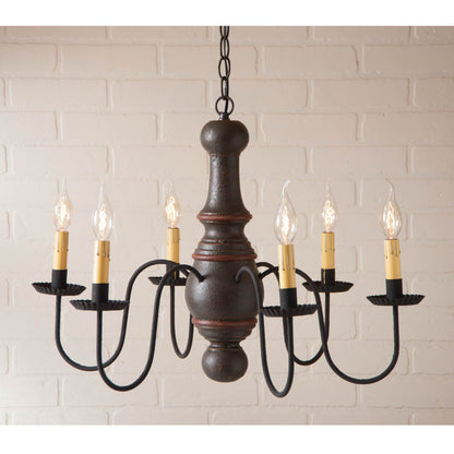 6-Arm Maple Glenn Wood Chandelier in Americana Espresso