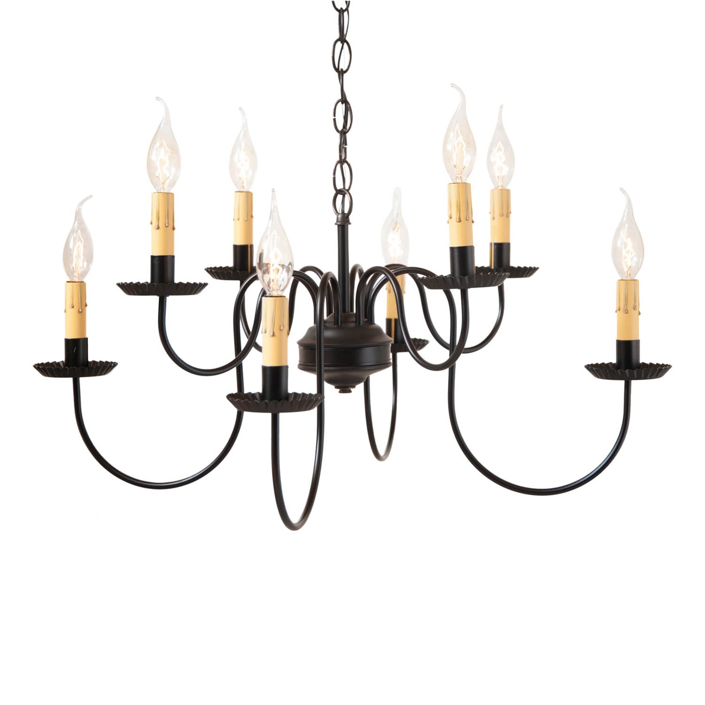 8-Arm Bloomfield Two Tier Chandelier in Black