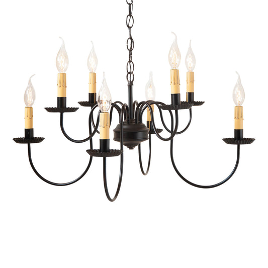 8-Arm Bloomfield Two Tier Chandelier in Black