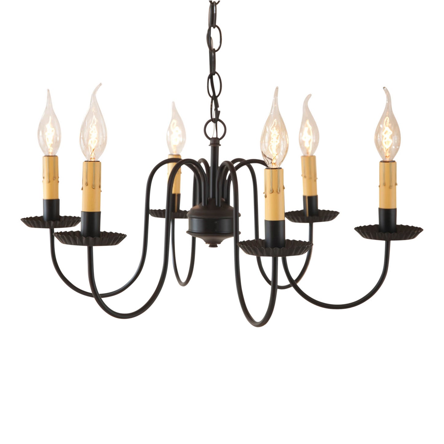 6-Arm Sheraton Chandelier in Black