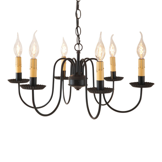 6-Arm Sheraton Chandelier in Black