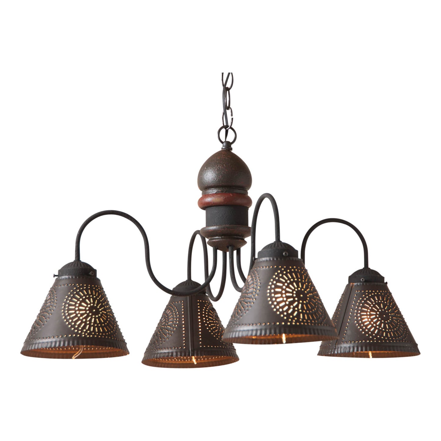 4-Arm Cambridge Wood Chandelier in Americana Espresso