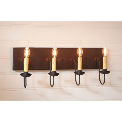 4-Light Vanity Light in Hartford Black over Red
