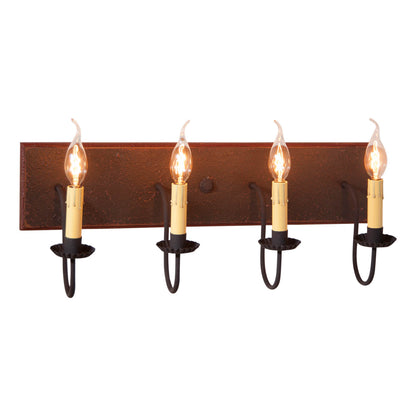 4-Light Vanity Light in Espresso with Salem Brick