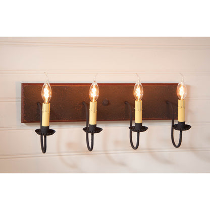 4-Light Vanity Light in Espresso with Salem Brick