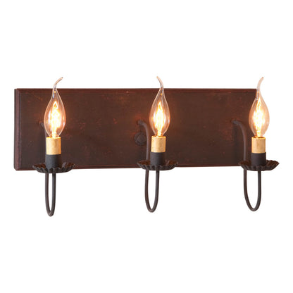 3-Light Vanity Light in Hartford Black with Red Stripe