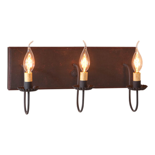 3-Light Vanity Light in Hartford Black with Red Stripe