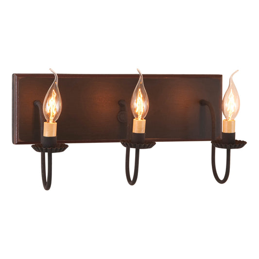 3-Light Vanity Light in Sturbridge Black with Red Stripe