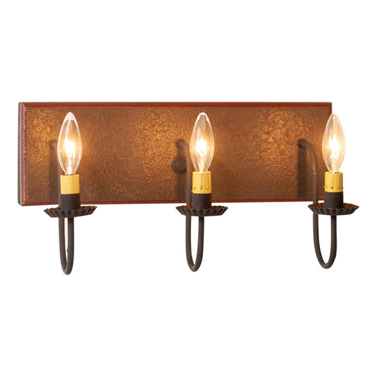 3-Light Vanity Light in Espresso with Salem Brick Stripe