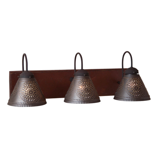 3-Light Crestwood Vanity Light in Plantation Red
