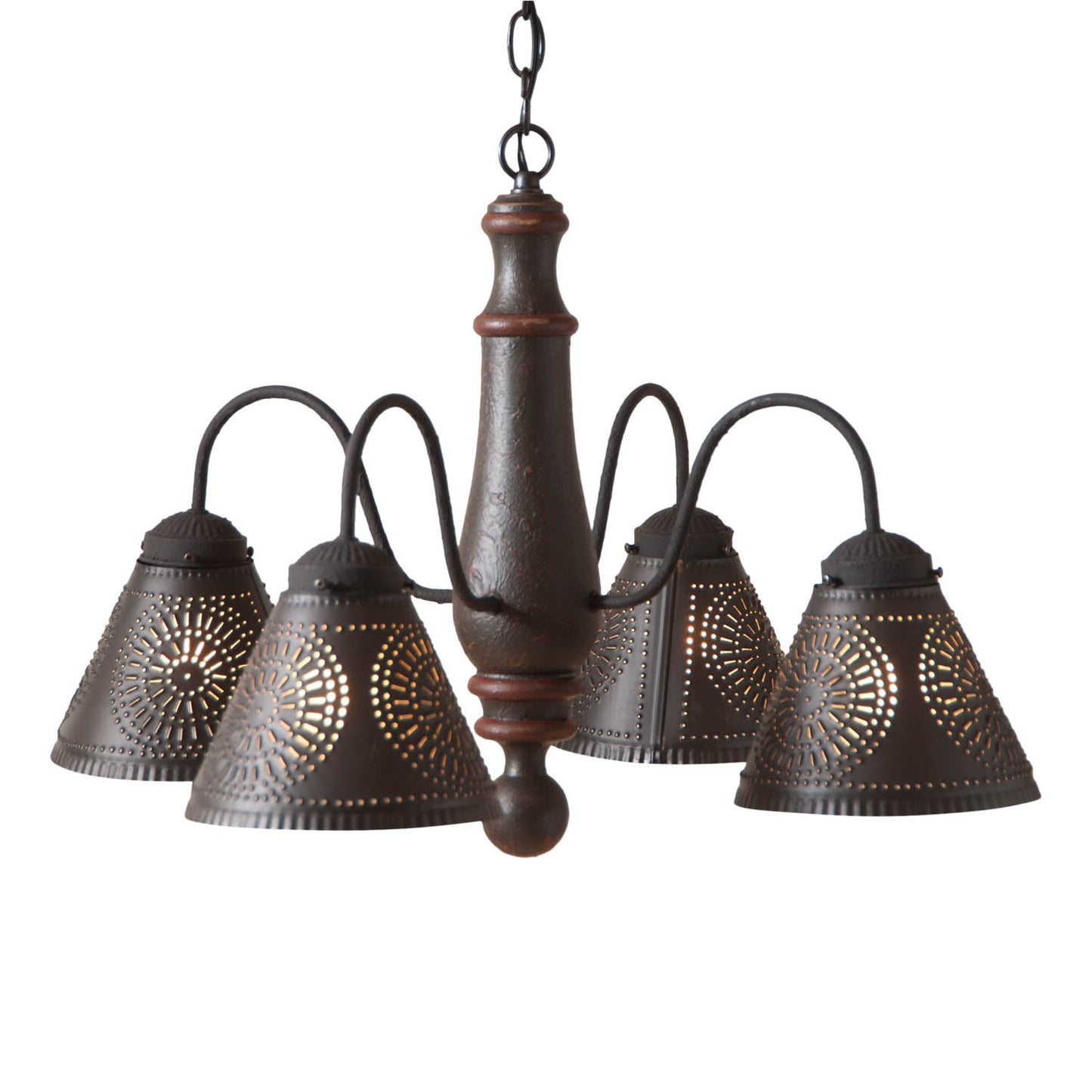 4-Arm Crestwood Wood Chandelier in Americana Espresso