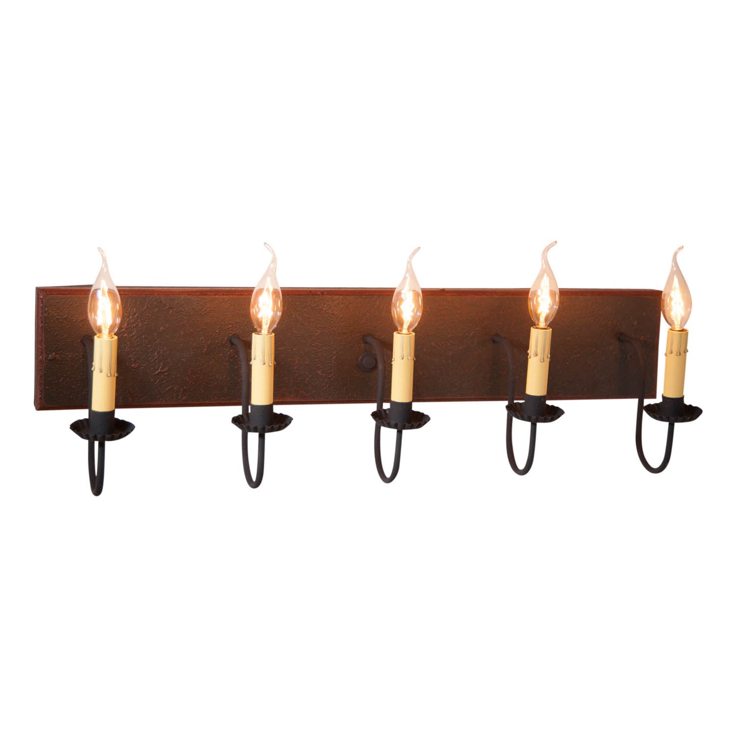 5-Light Vanity Light in Espresso with Salem Brick