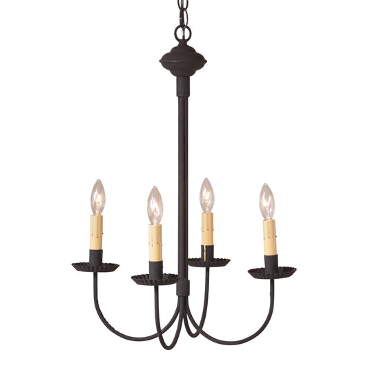 4-Arm Grandview Chandelier in Textured Black