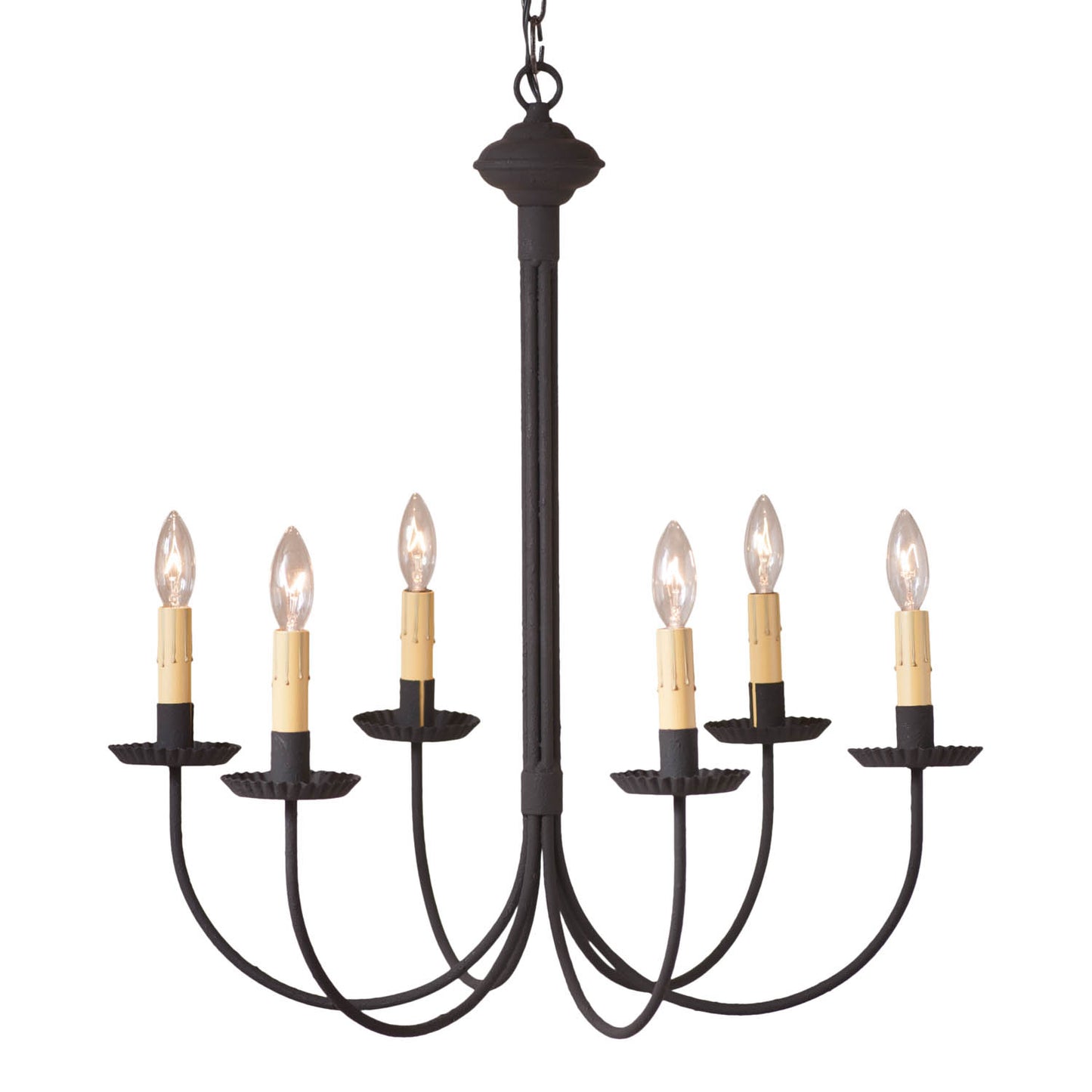 6-Arm Grandview Chandelier in Textured Black