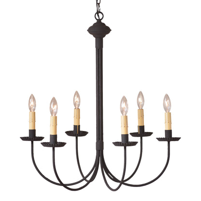 6-Arm Grandview Chandelier in Textured Black