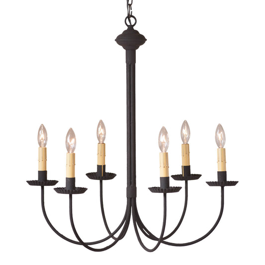6-Arm Grandview Chandelier in Textured Black